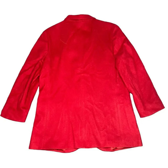Vintage‎ L.L. Bean Women's 12 Petite Red Single-Breasted Notch Lapel Wool Blazer - Picture 3 of 3
